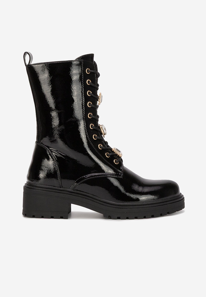 Дамски Боти с връзки Rilana черни