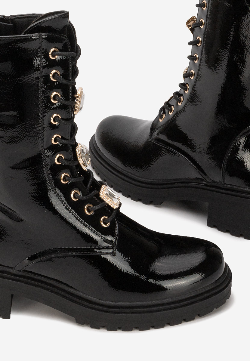 Дамски Боти с връзки Rilana черни