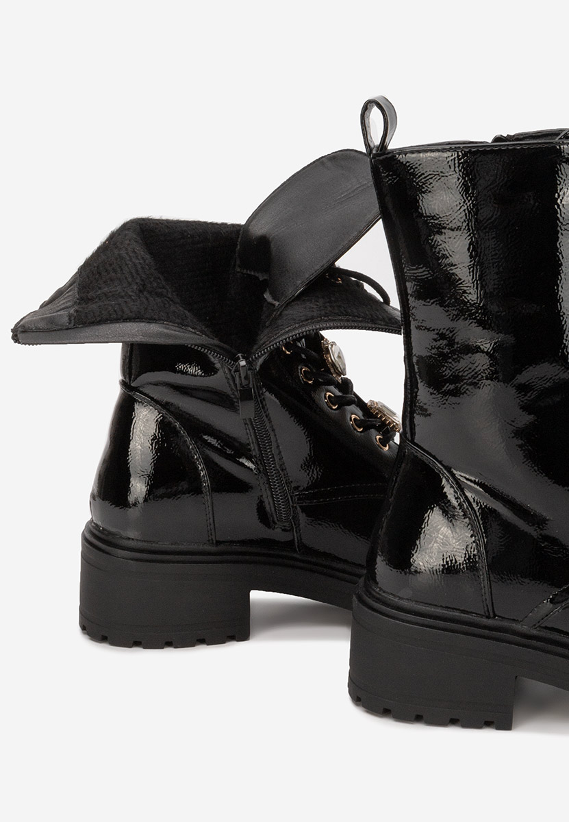 Дамски Боти с връзки Rilana черни