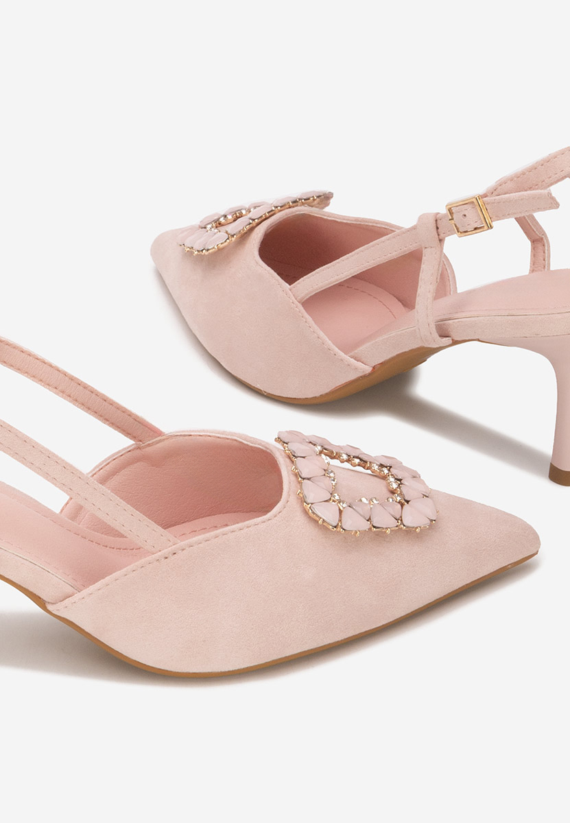 Обувки на ток slingback Castalia розов