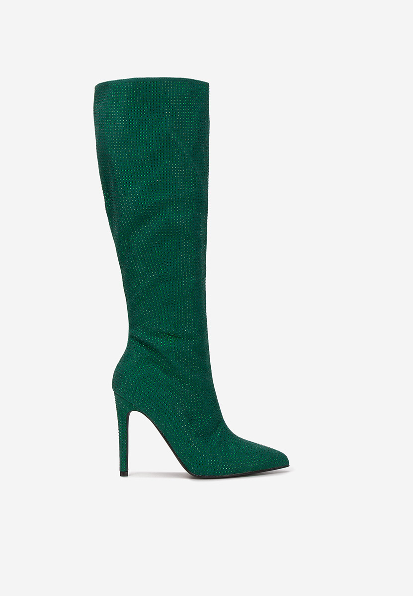 Чизми на ток Minodora зелен