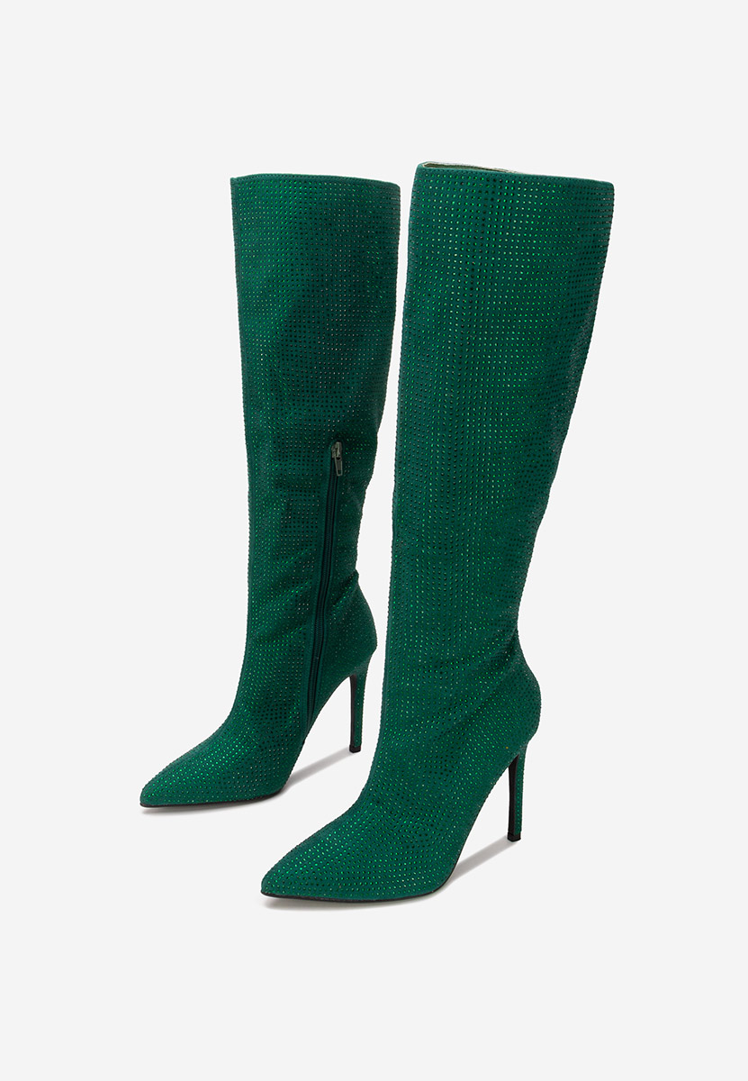 Чизми на ток Minodora зелен