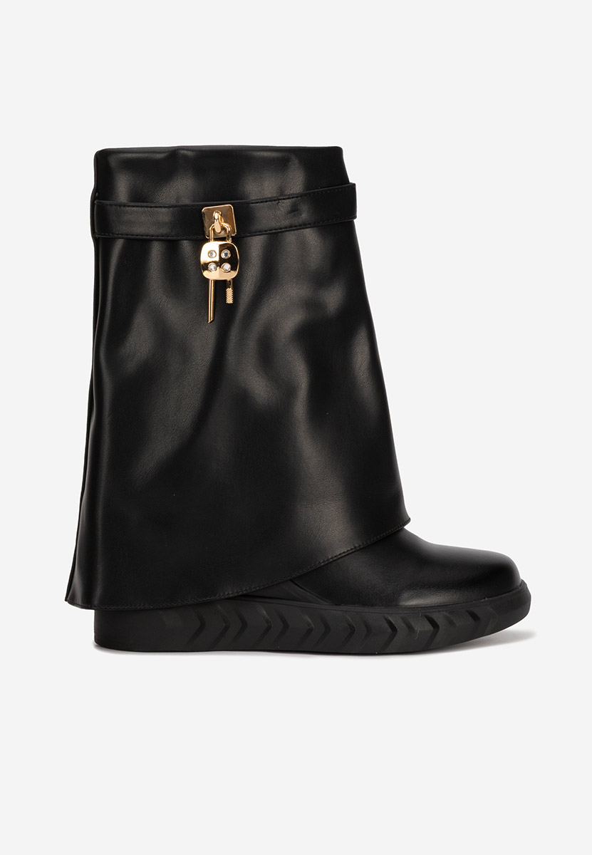 Ботуши на платформа черен Serena