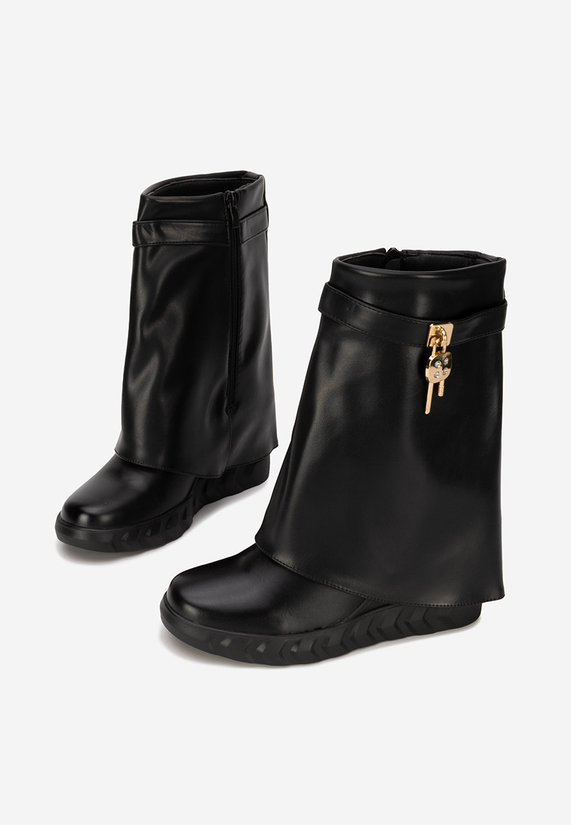 Ботуши на платформа черен Serena