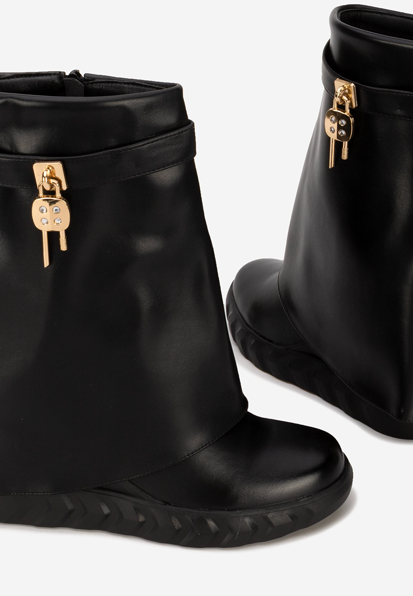 Ботуши на платформа черен Serena