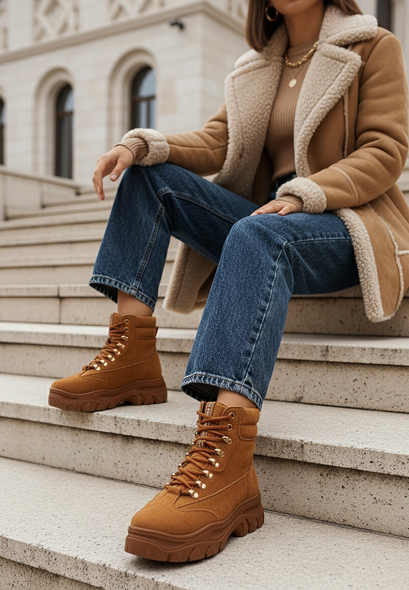 Дамски кубинки камел Onisa