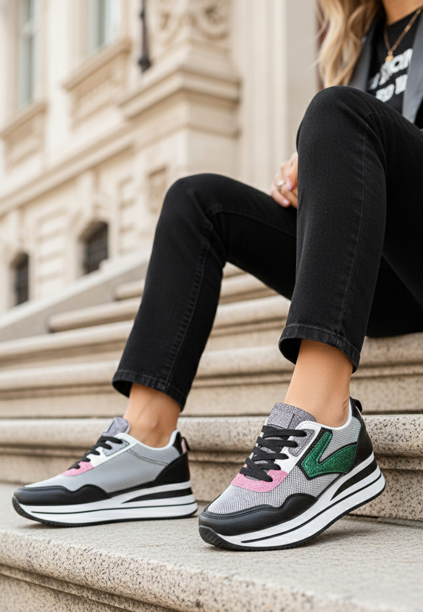 Cникърси на платформа Tarika черни