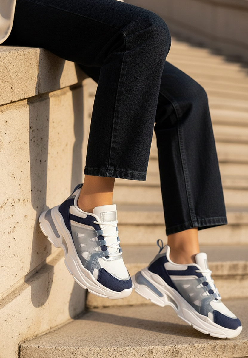 Cникърси на платформа Alverisa син