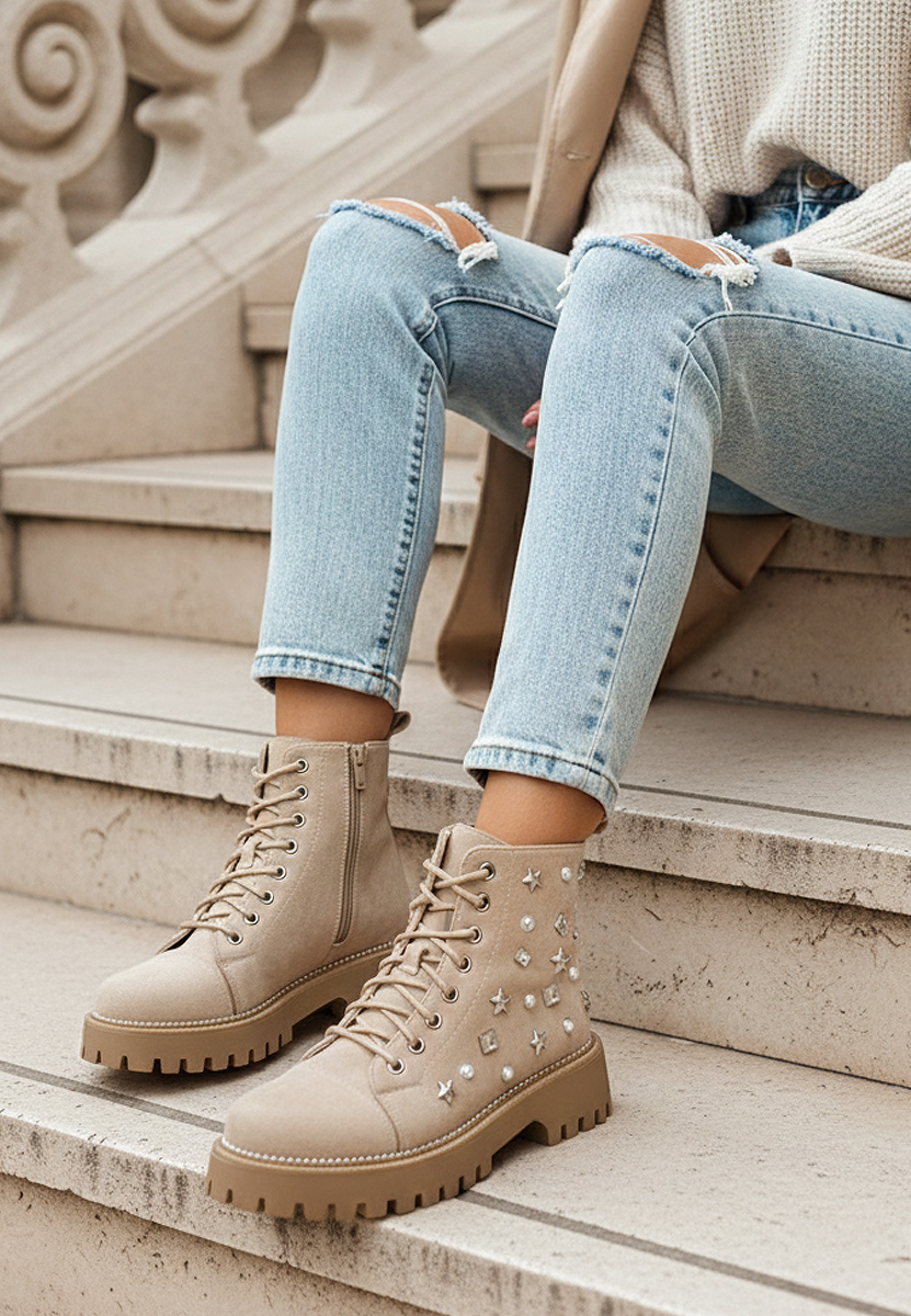 Дамски Ботинки Stelyana бежов