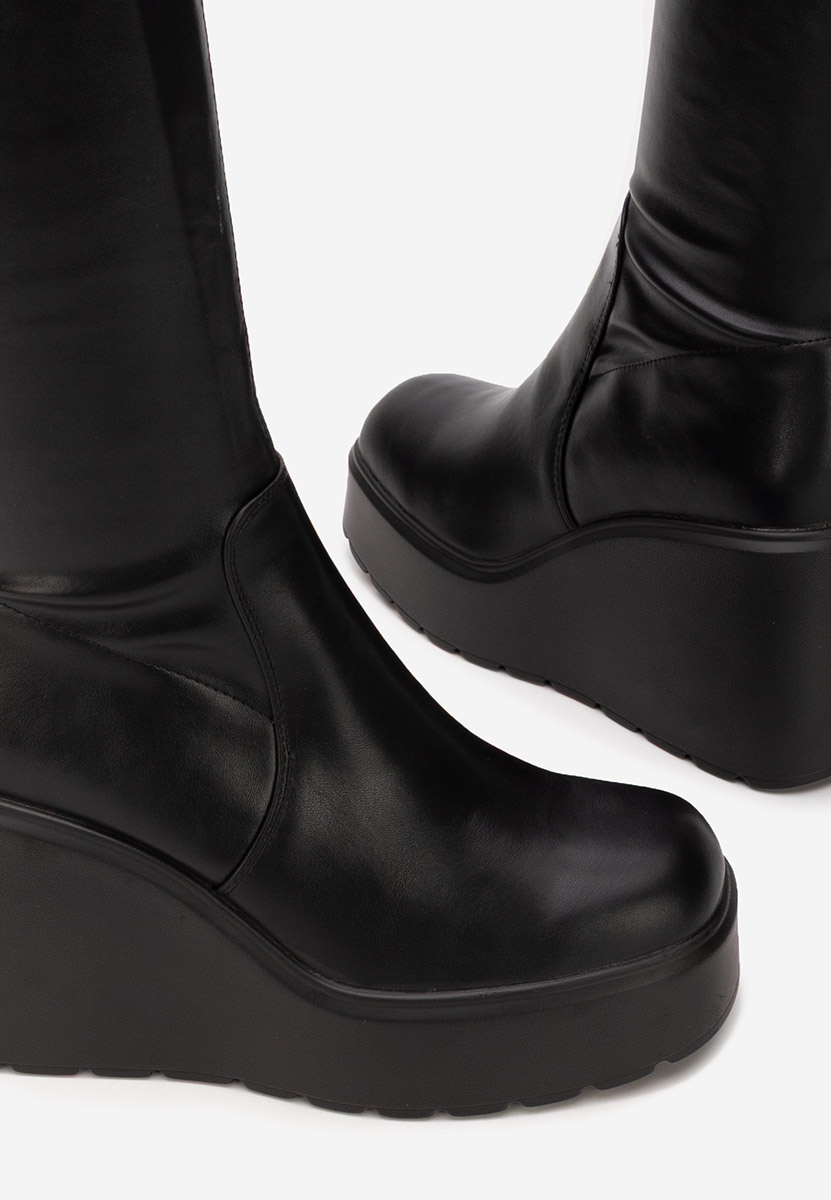 Чизми на платформа Rozalin черен