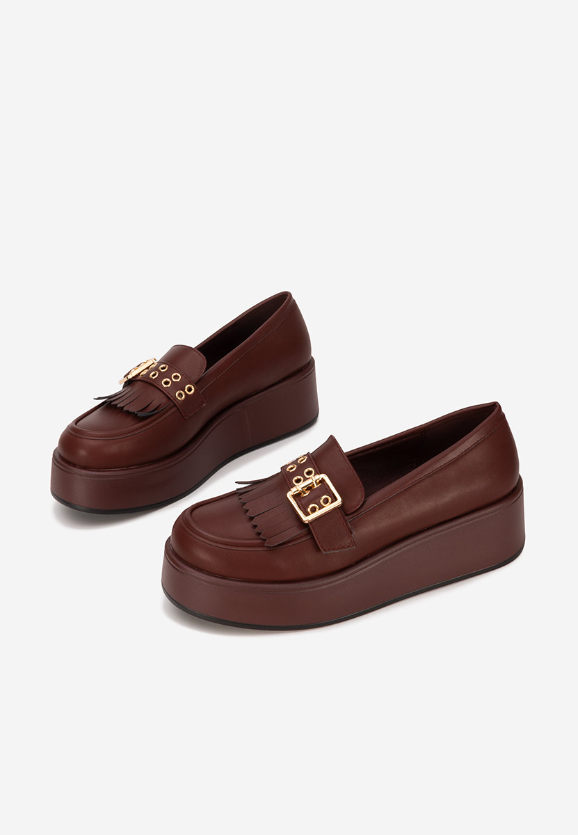 Mокасини на платформа Magie Винено червено