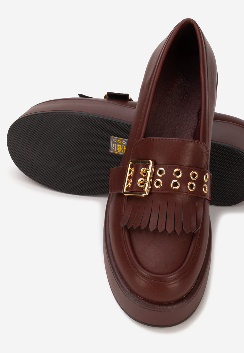 Mокасини на платформа Magie Винено червено