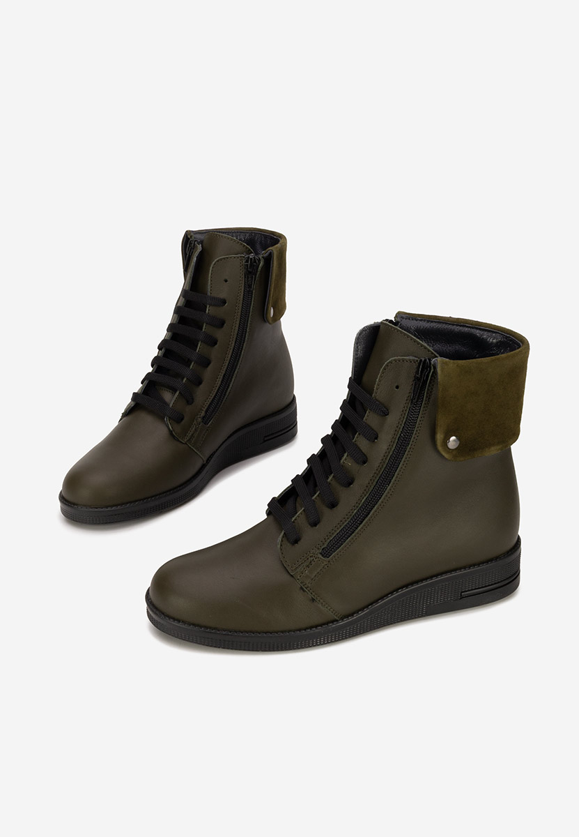 Боти естествена кожа Monserrate каки