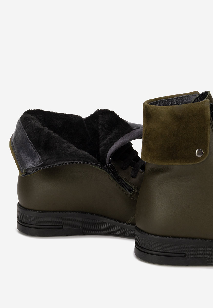 Боти естествена кожа Monserrate каки