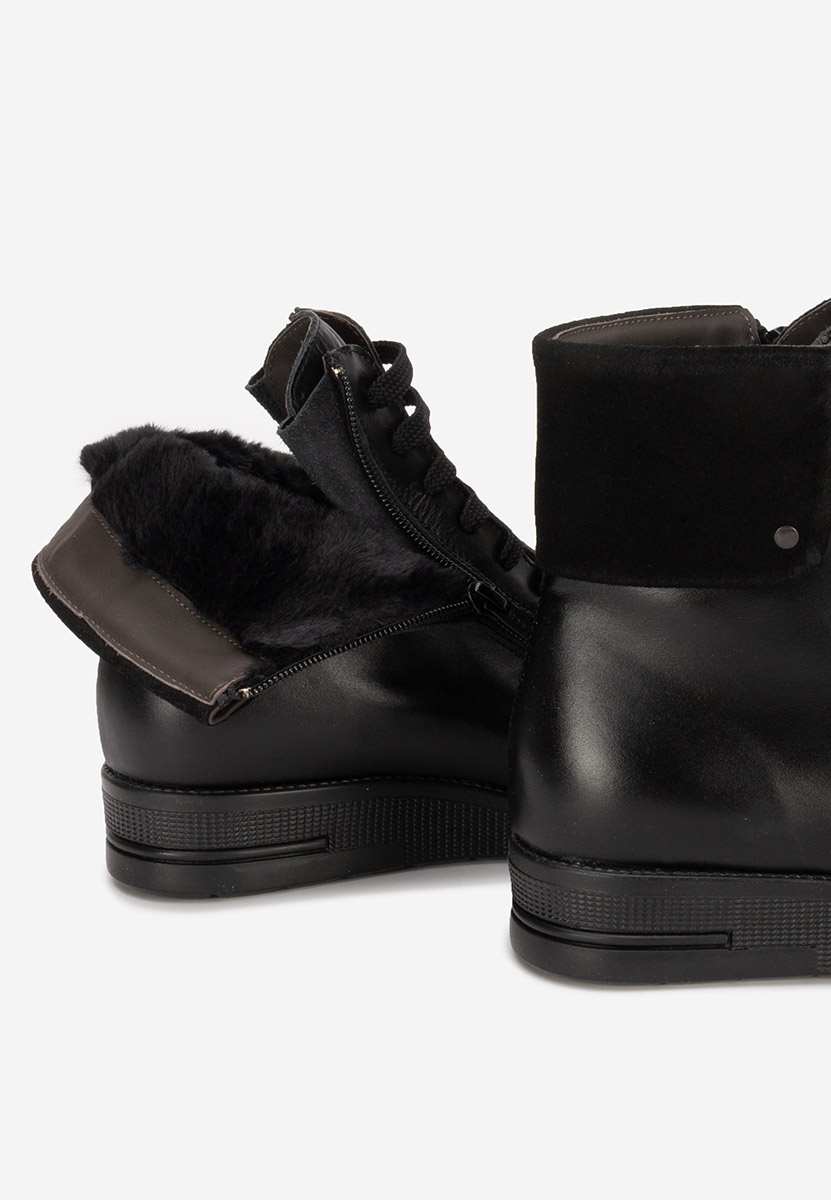 Боти естествена кожа Monserrate черен