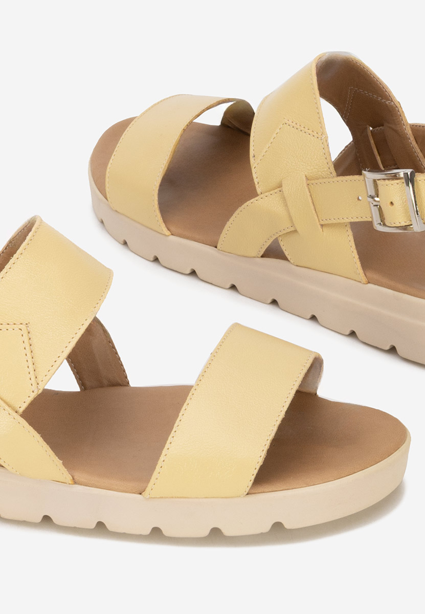 Cандали естествена кожа Onaga жълт