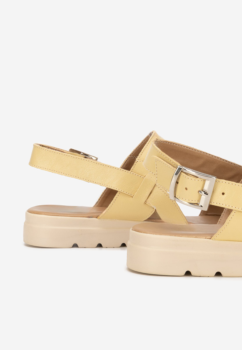 Cандали естествена кожа Onaga жълт