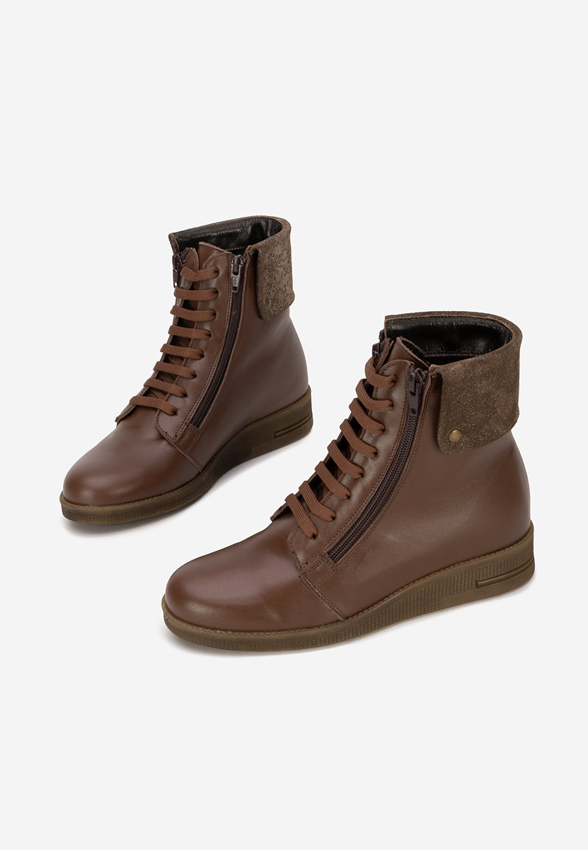 Боти естествена кожа Monserrate кафяв