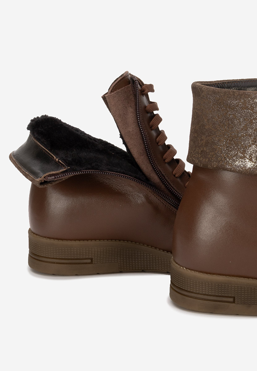 Боти естествена кожа Monserrate кафяв