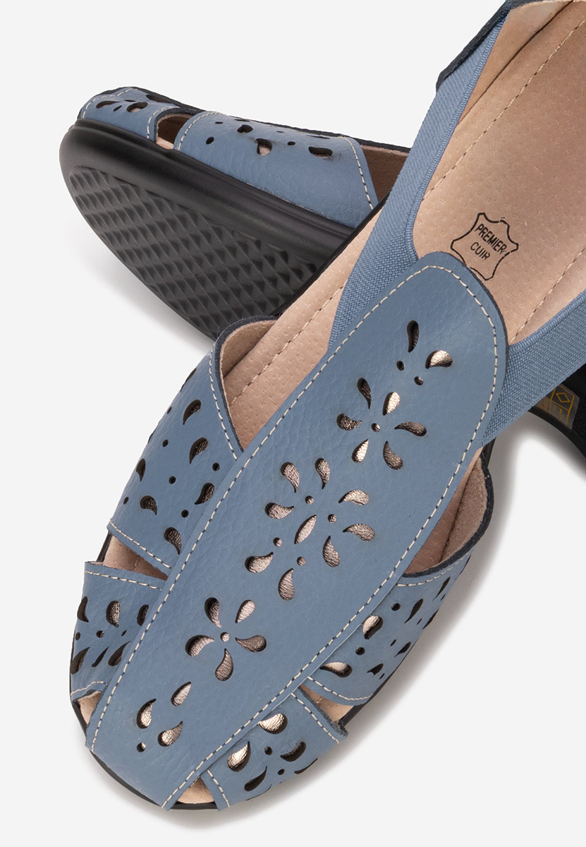 Cандали естествена кожа Melona син