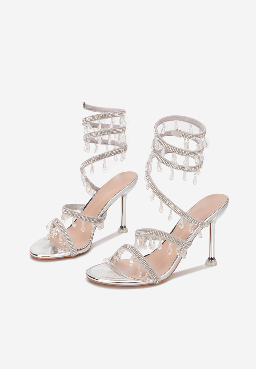 Cандали с тънък ток Calisa сив