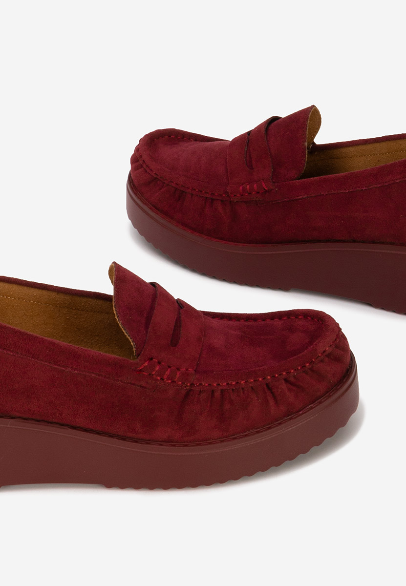 Mокасини на платформа Snuvia Винено червено