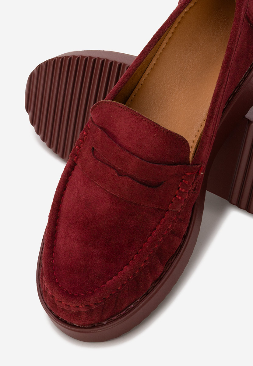 Mокасини на платформа Snuvia Винено червено