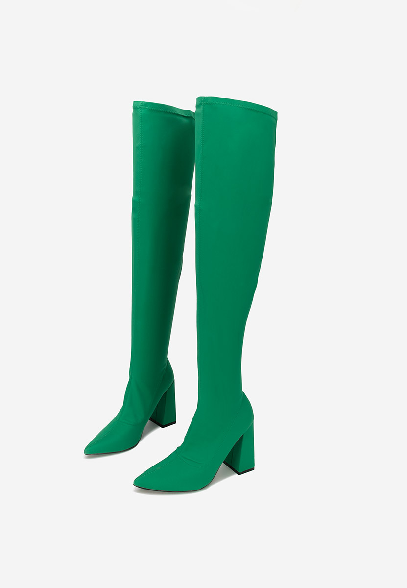 Чизми на ток зелен Alexania