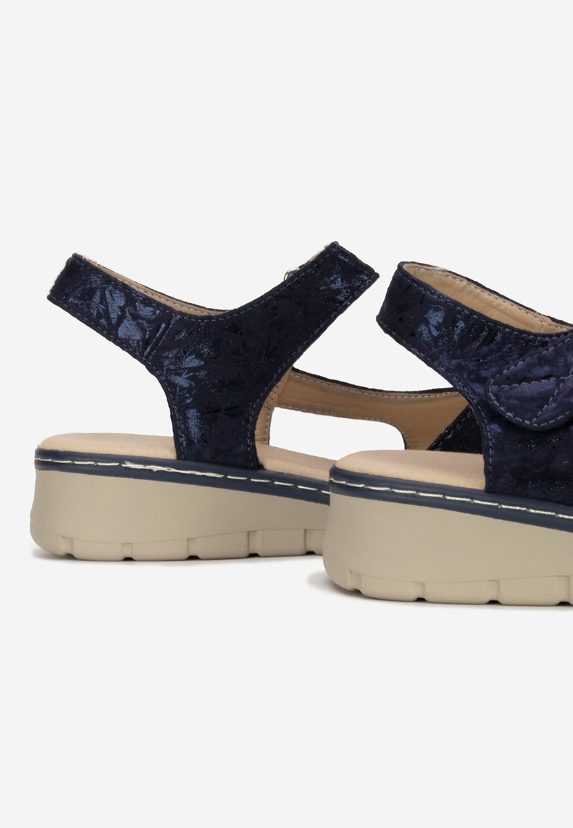 Сандали на платформа Alsanda военно син