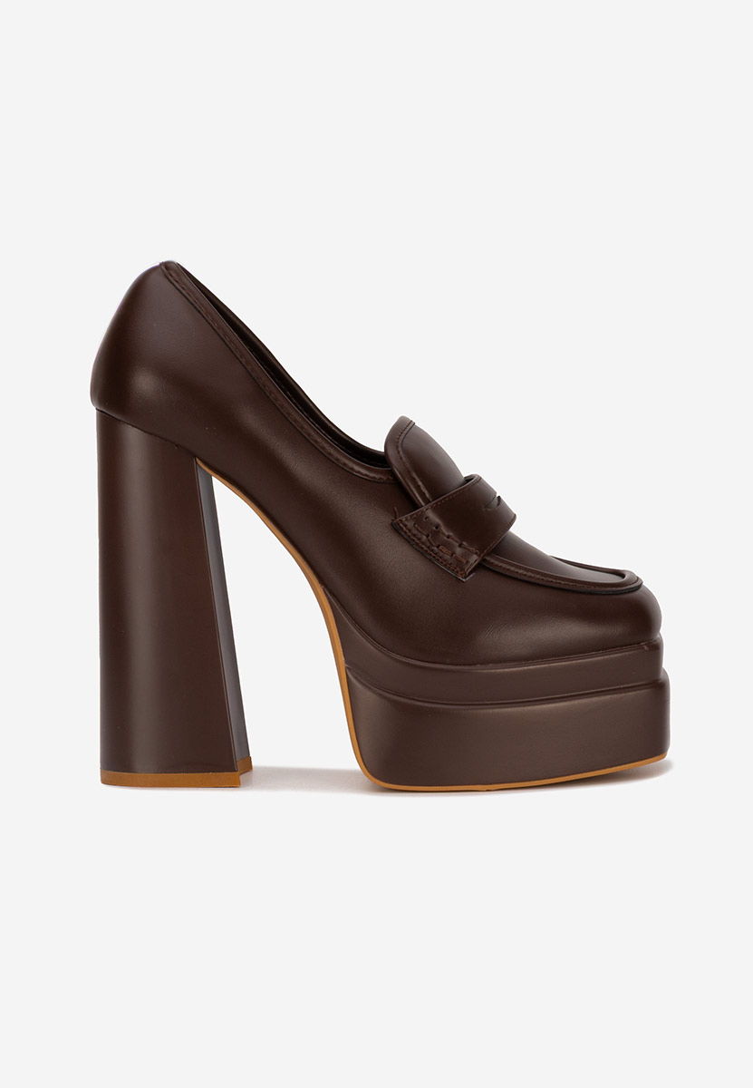 Oбувки на ток кафяв Dieppa