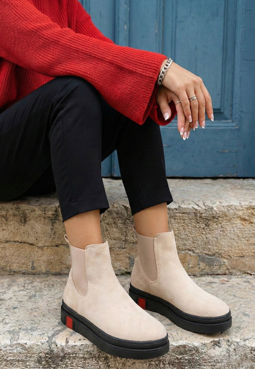 Дамски боти Samera бежов