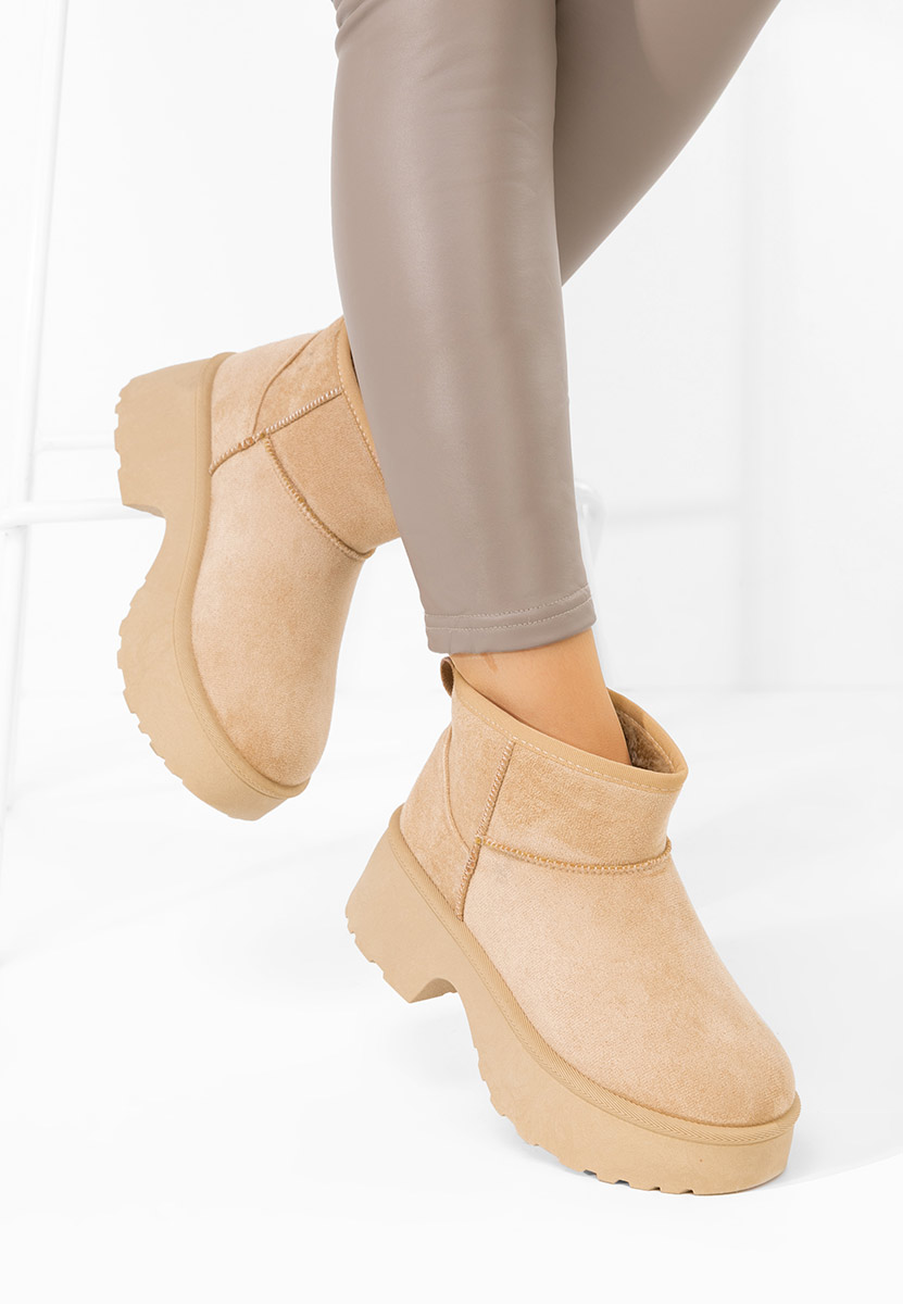 Зимни дамски Ботинки Tarnia бежов