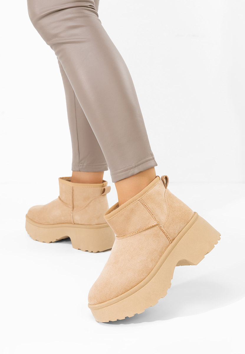 Зимни дамски Ботинки Tarnia бежов