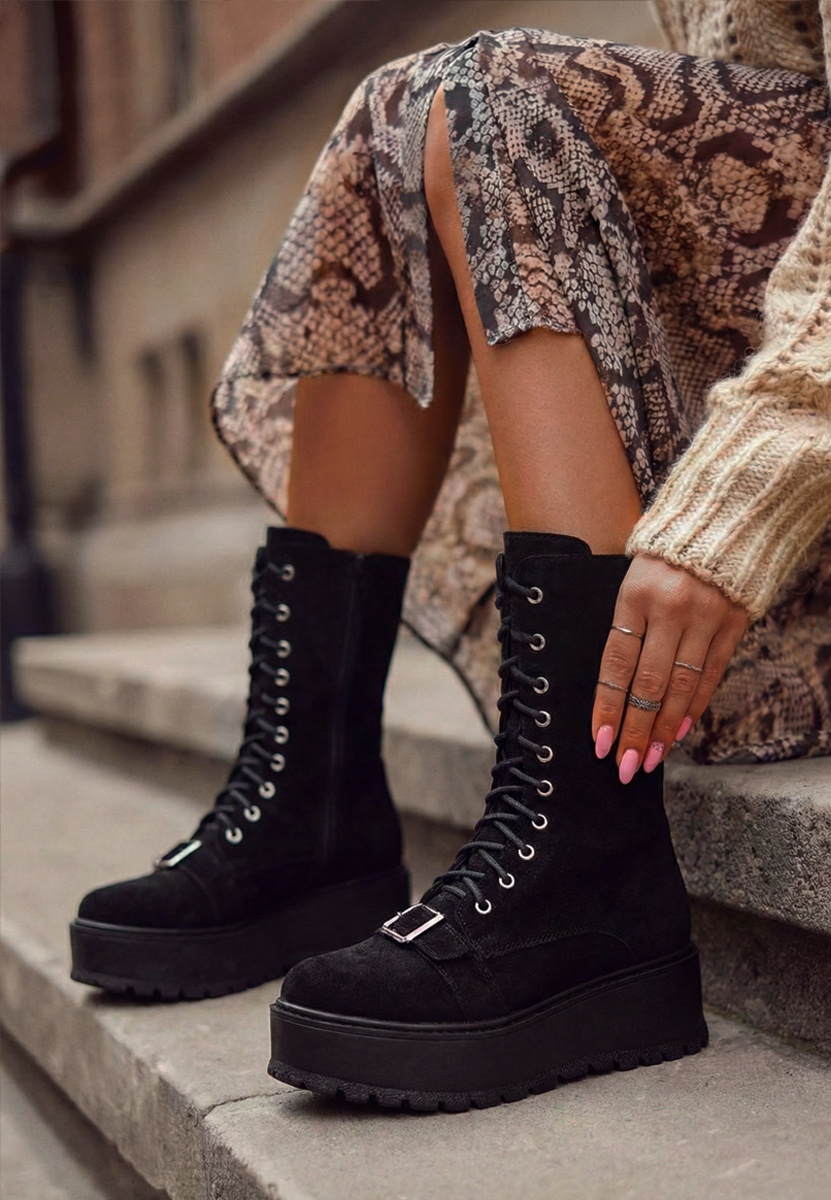 Боти естествена кожа Sorelia v2 черен