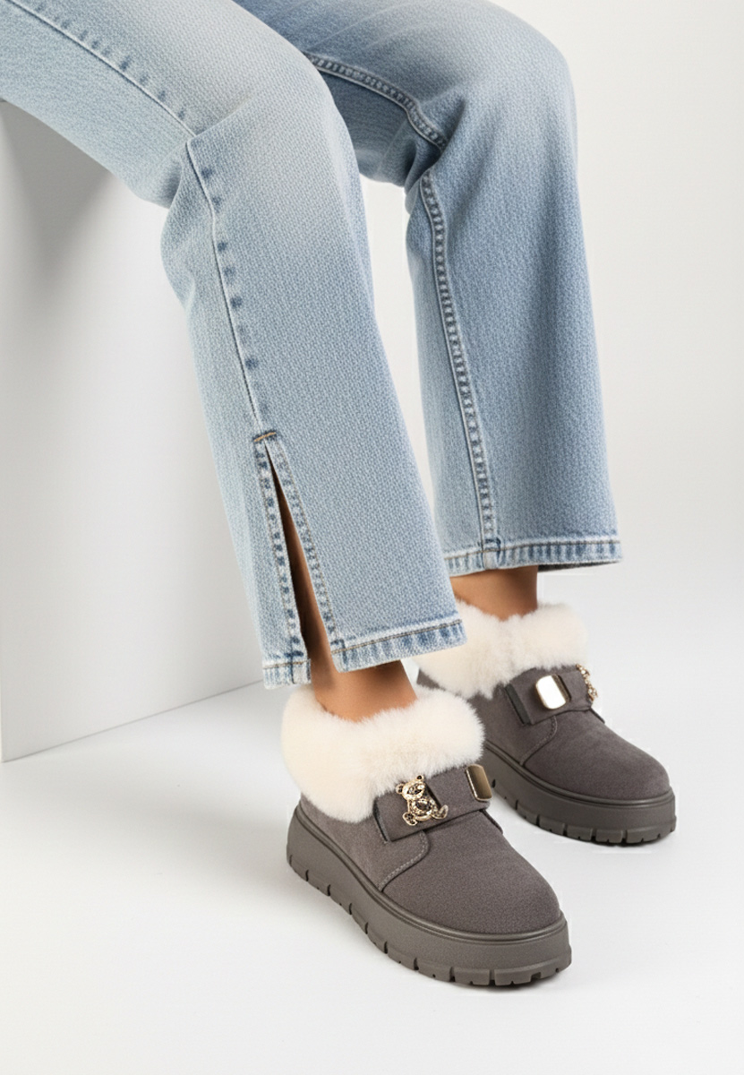 Зимни дамски Ботинки Amilce сив