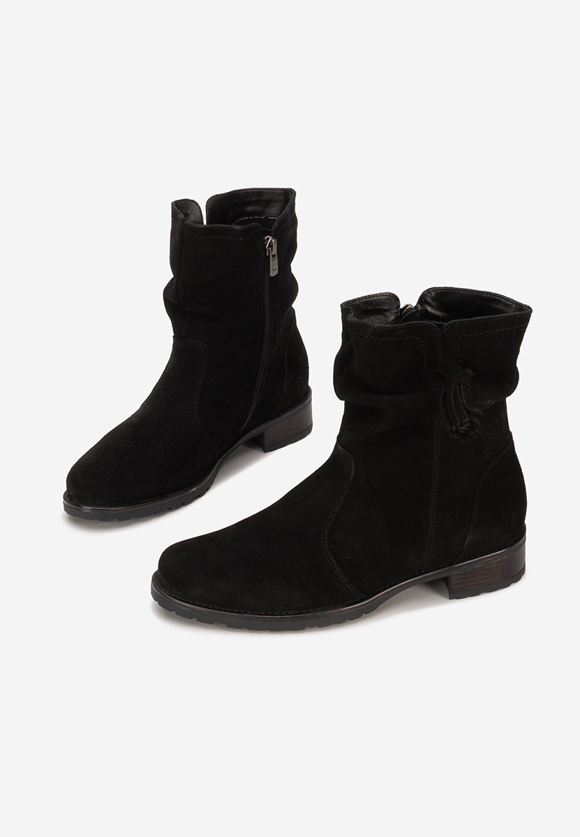 Боти естествена кожа Cristine V2 черен