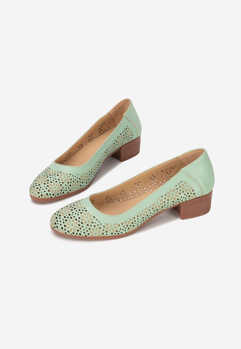 Кожени обувки Admire тюркоазен