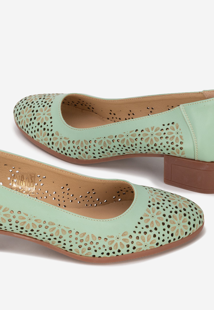 Кожени обувки Admire тюркоазен