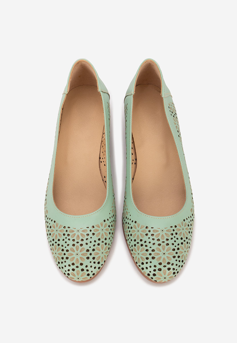 Кожени обувки Admire тюркоазен