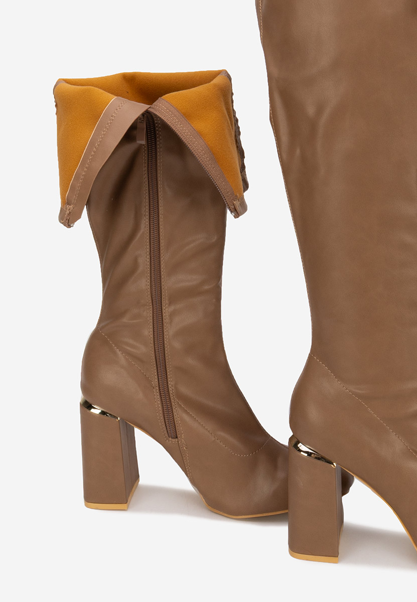 Високи ботуши Paulena каки