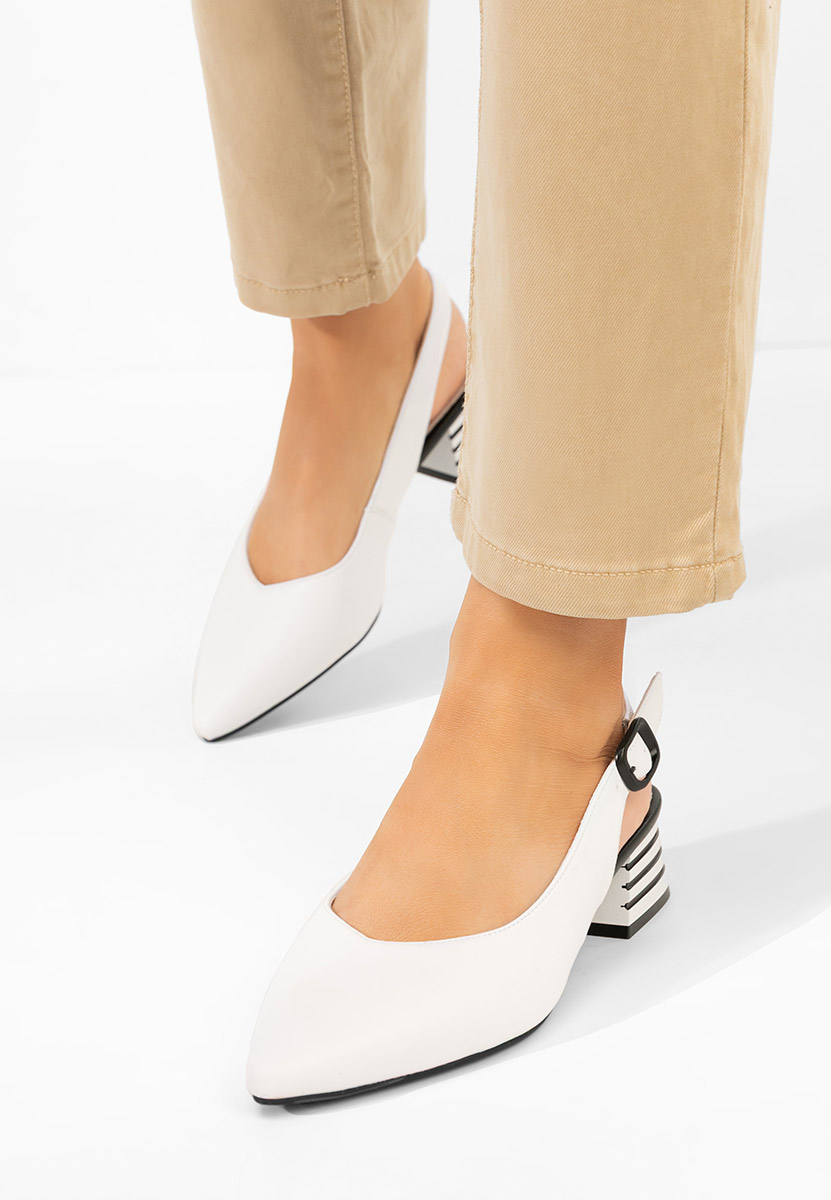 Обувки на ток Ranina бели