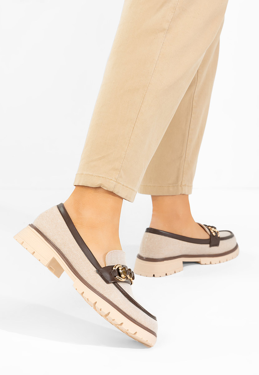 Дамски мокасини Amberlin телесен цвят