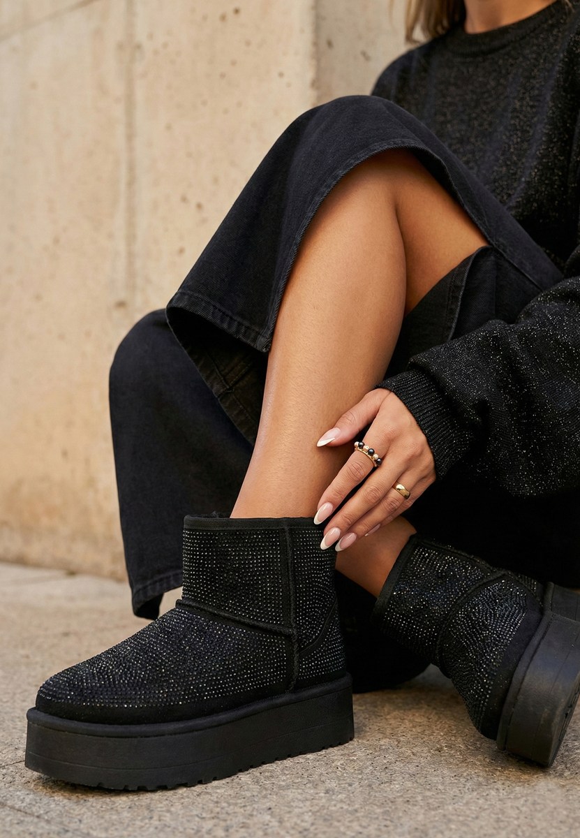 Дамски ботуши Feyna черен