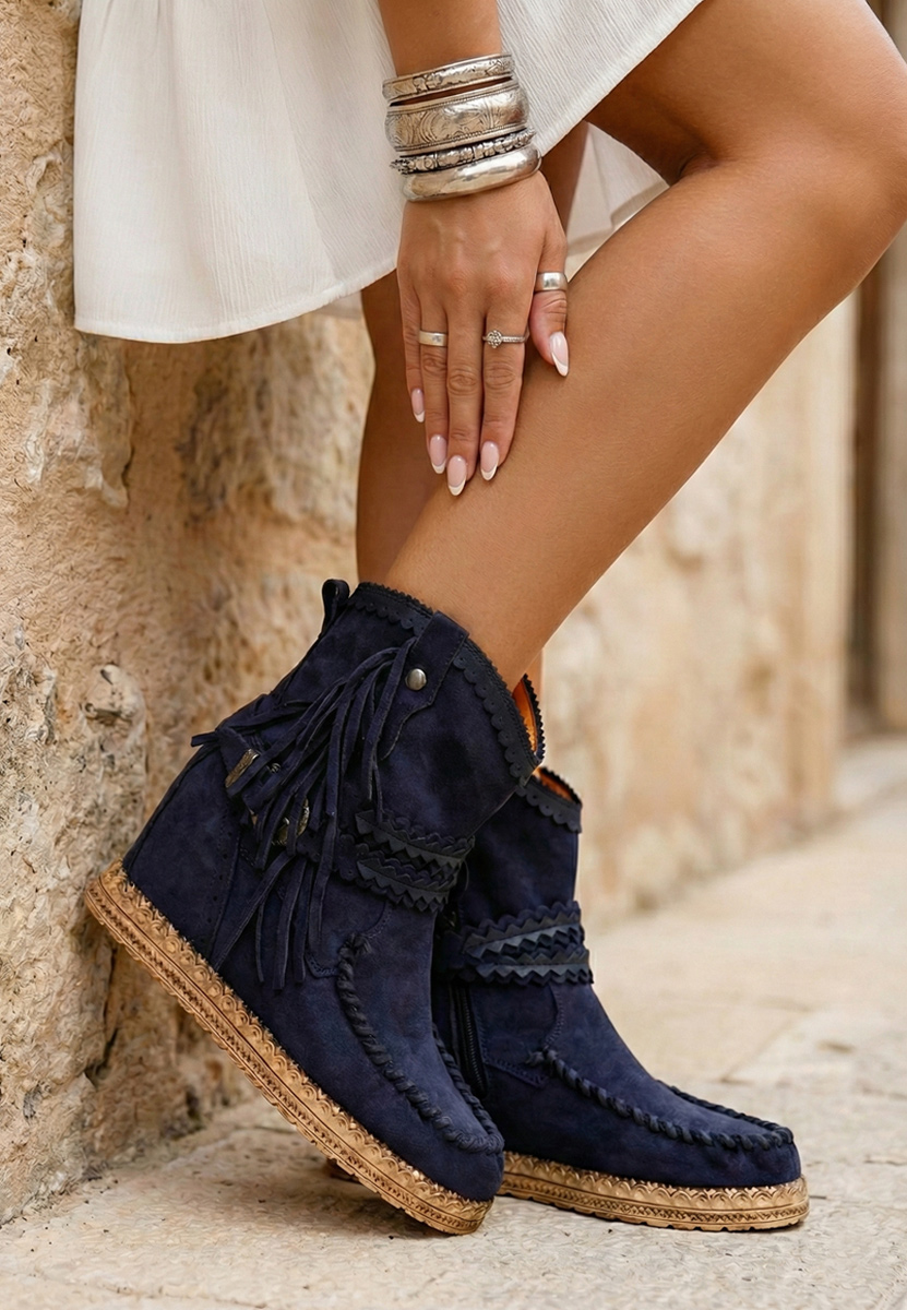 Дамски mocc ботуши син Izenite