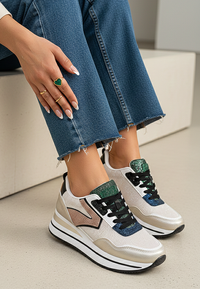 Cникърси на платформа Tarika златен