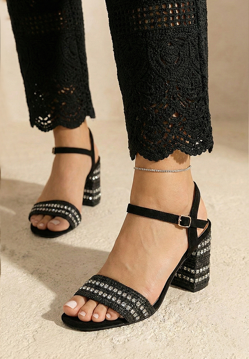 Сандали на ток Marsela черен