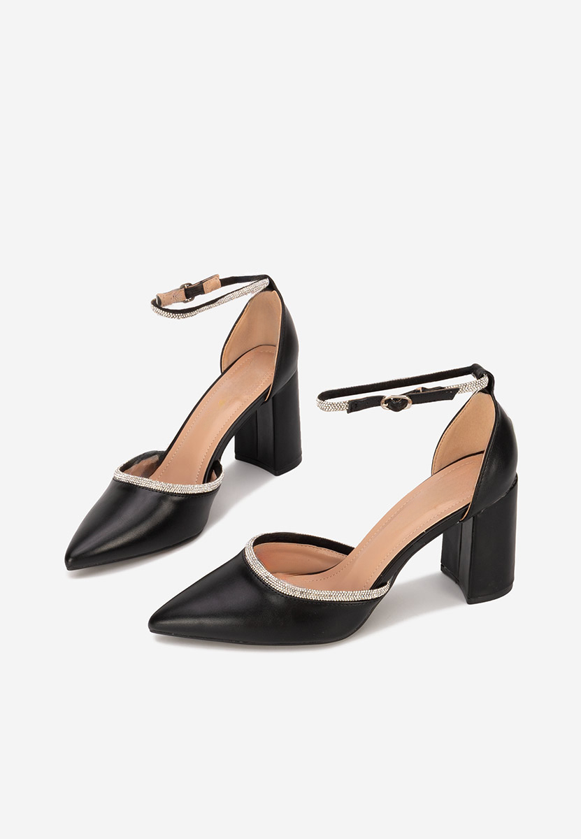 Обувки на ток Iustina черни