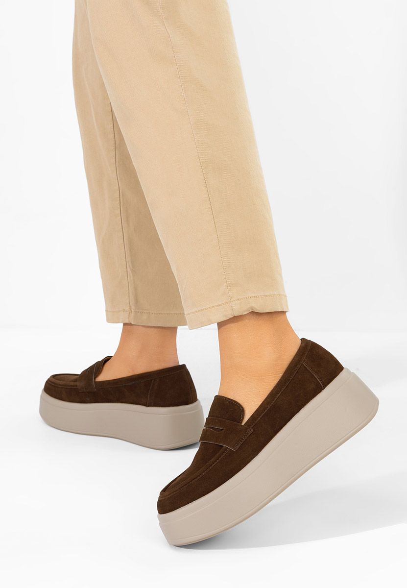 Mокасини на платформа Herminia кафяв