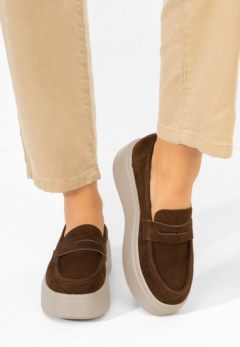 Mокасини на платформа Herminia кафяв