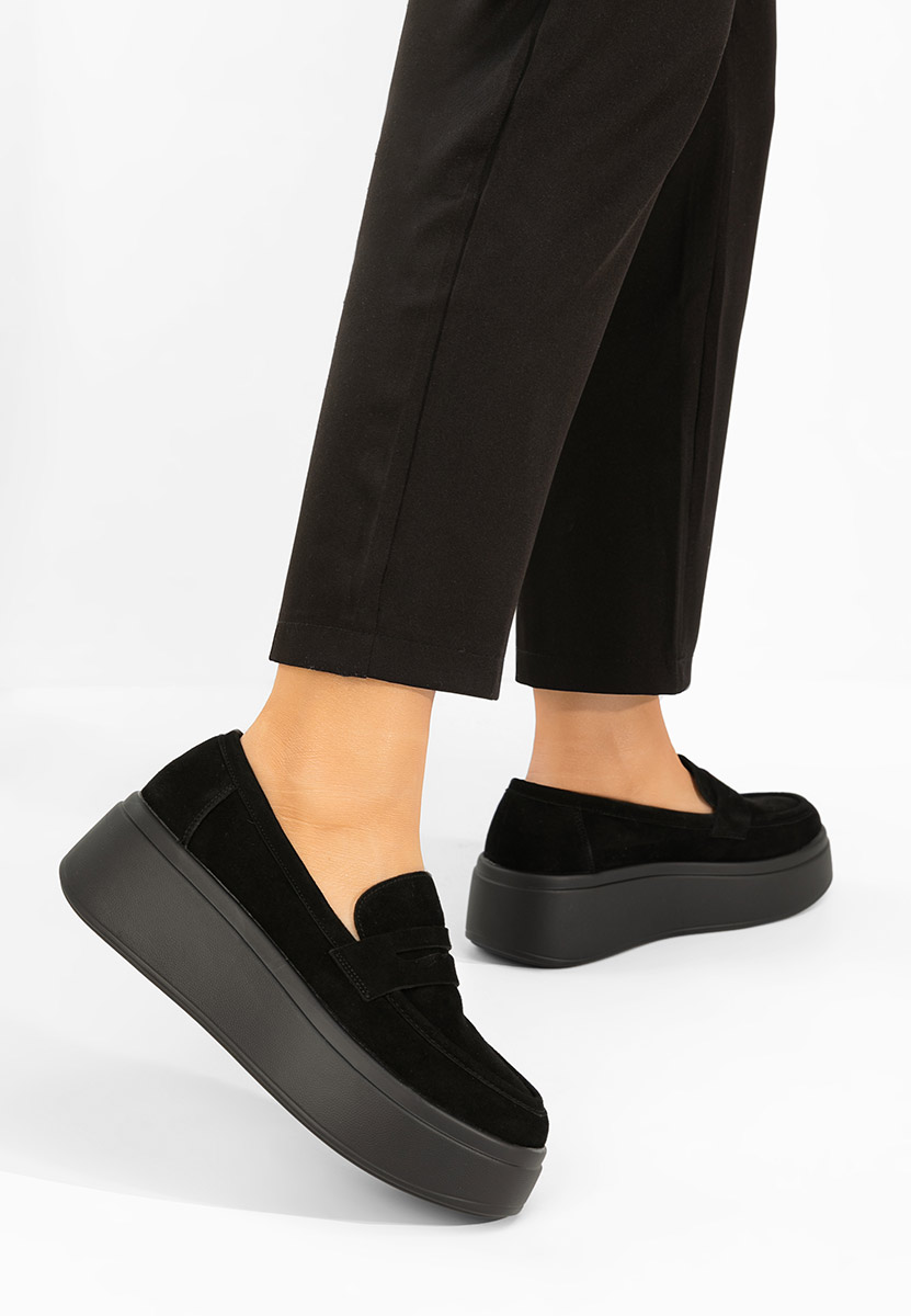 Mокасини на платформа Herminia черни